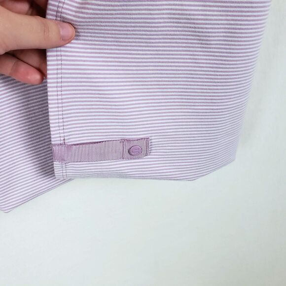 Lululemon Vinyasa Scarf Snap Button Convertible Wrap Mauve Pink Striped - Picture 9 of 12